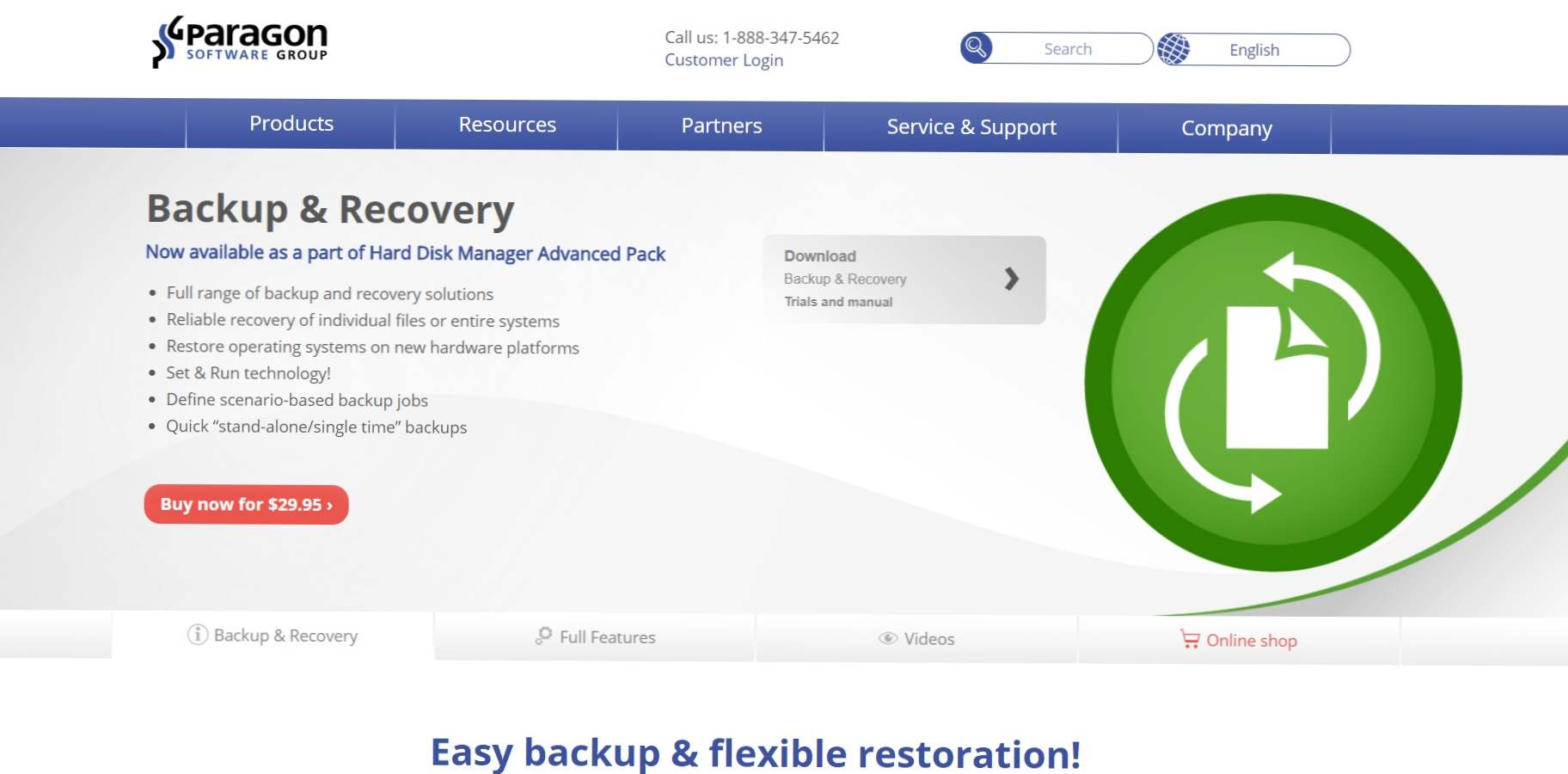 Paragon backup and recovery